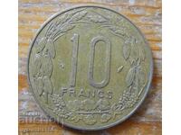 10 franci 1977 - Africa Centrală