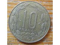 10 franci 1977 - Africa Centrală