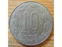 10 franci 1983 - Africa Centrală