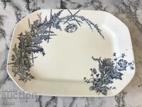 Porcelain plate with markings