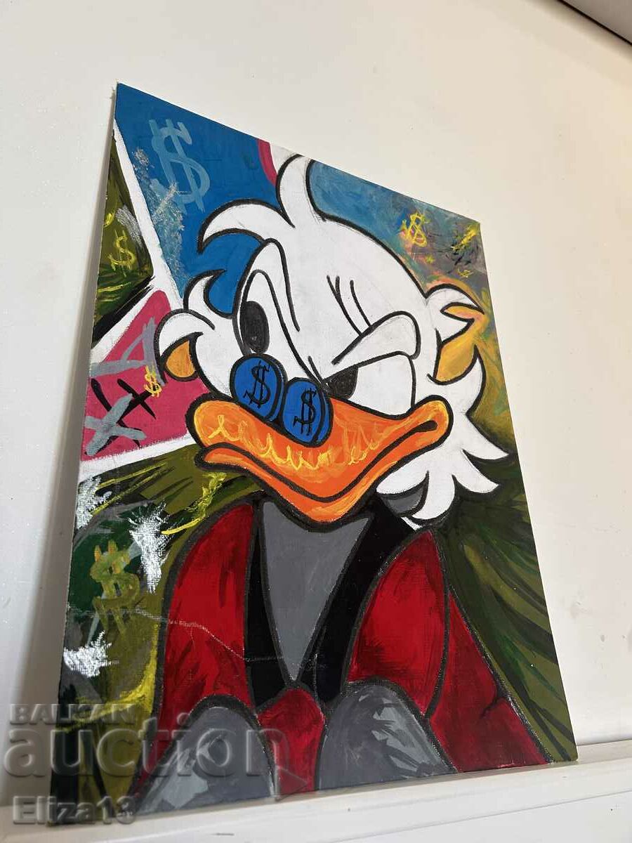 Pictură „Uncle Scrooge” cu vopsele acrilice