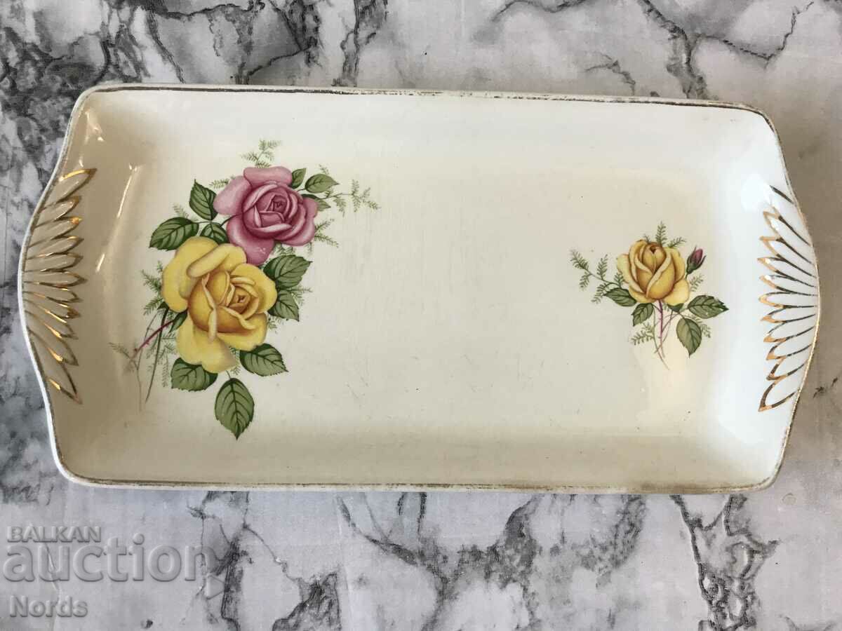 Porcelain plate with markings