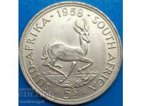 5 Shillings 1958 South Africa Elizabeth II 28.27g Silver