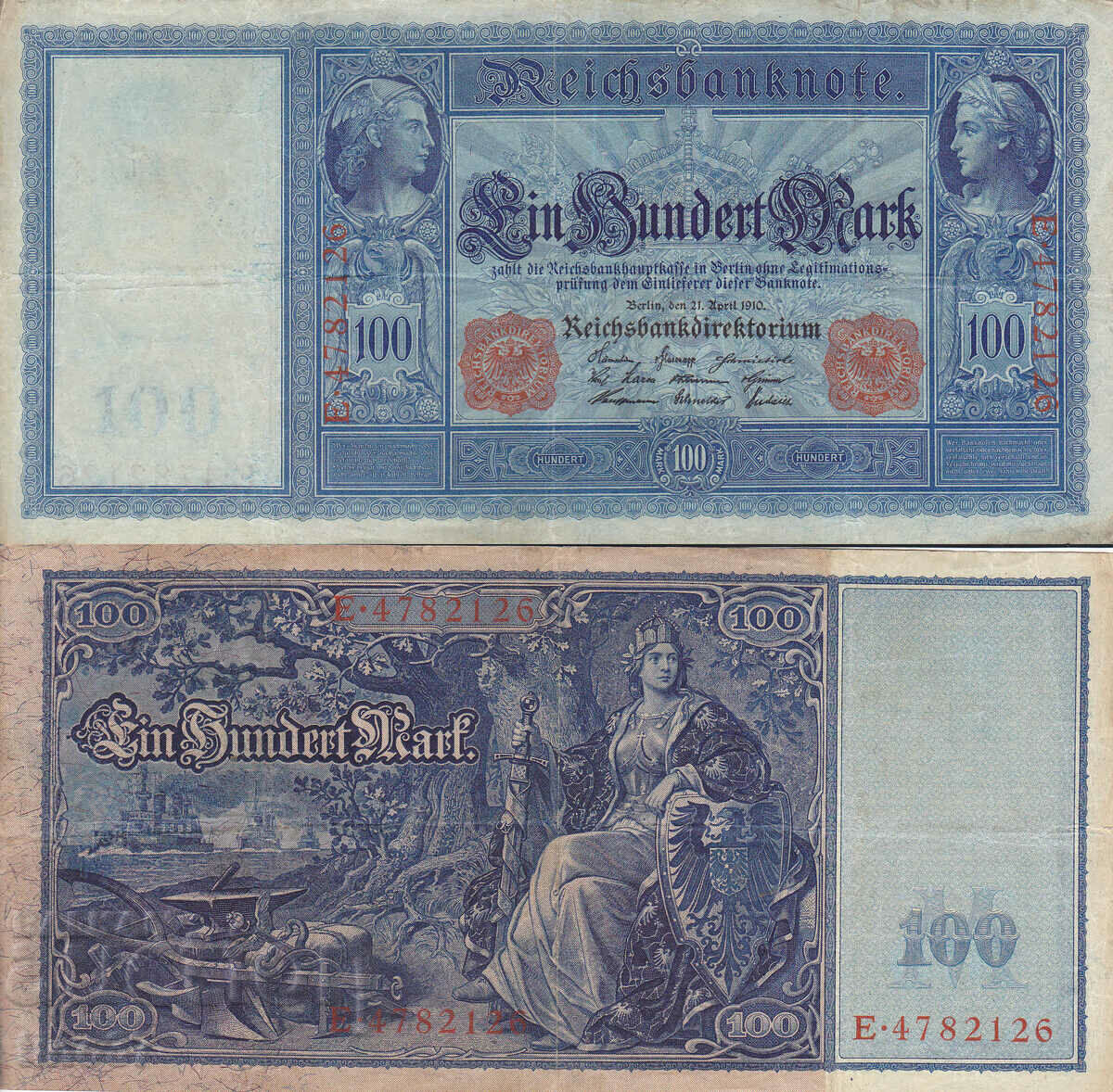 tino37- ГЕРМАНИЯ - 100 МАРКИ - 1910г- F/VF