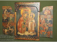 Hand painted Madonna and Child triptych