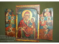 Hand painted Madonna and Child triptych