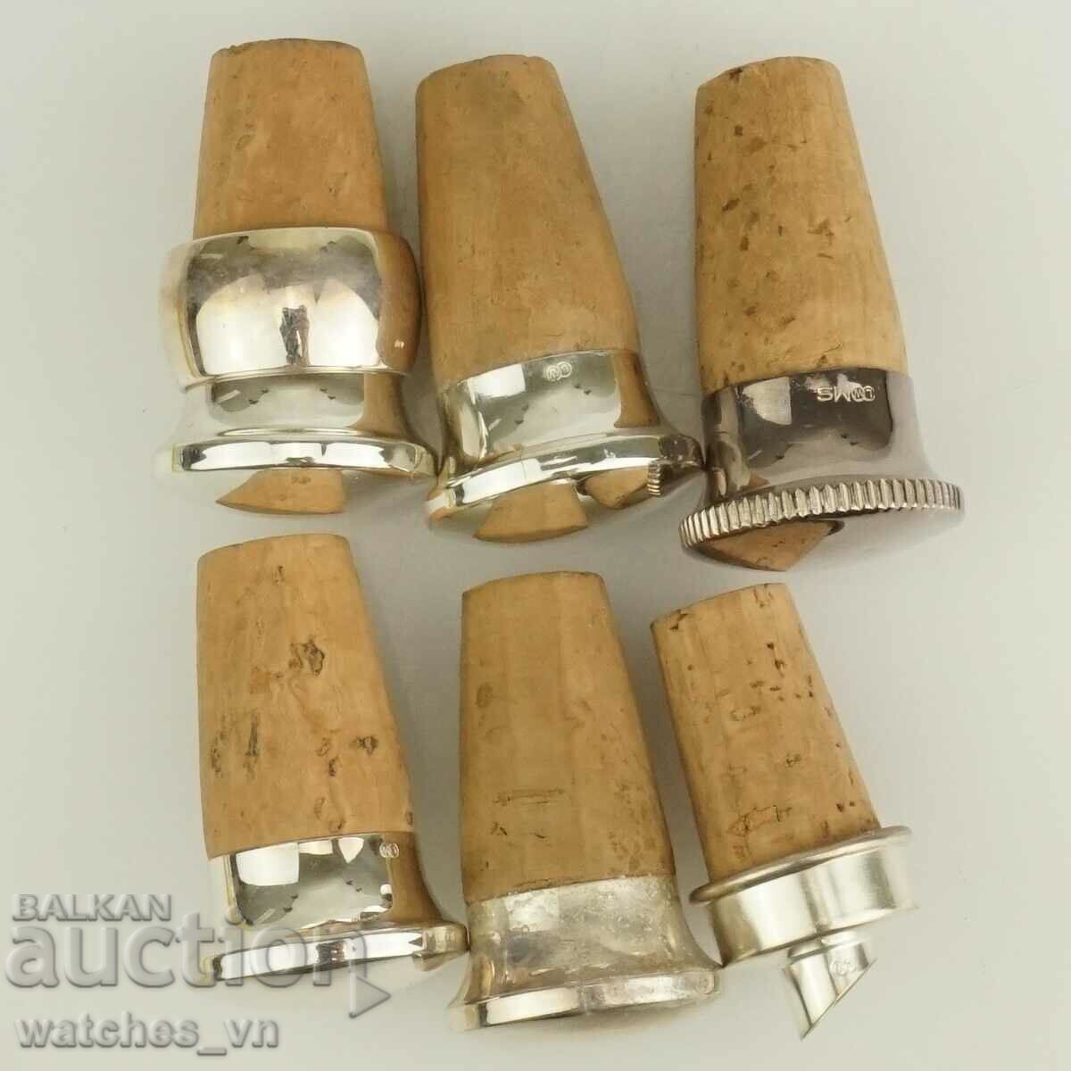 LOT Old silver-plated stoppers for wine bottles LOT