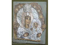 Madonna and Child painted stone