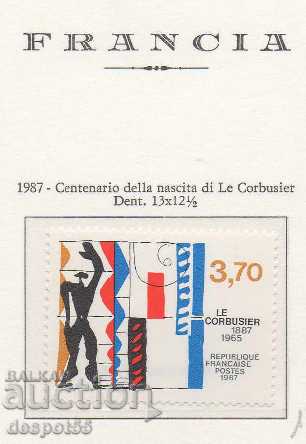 1987. Франция. 100-годишнина от рождението на Льо Корбюзие.