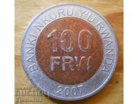 100 de franci 2007 - Rwanda (bimetal)