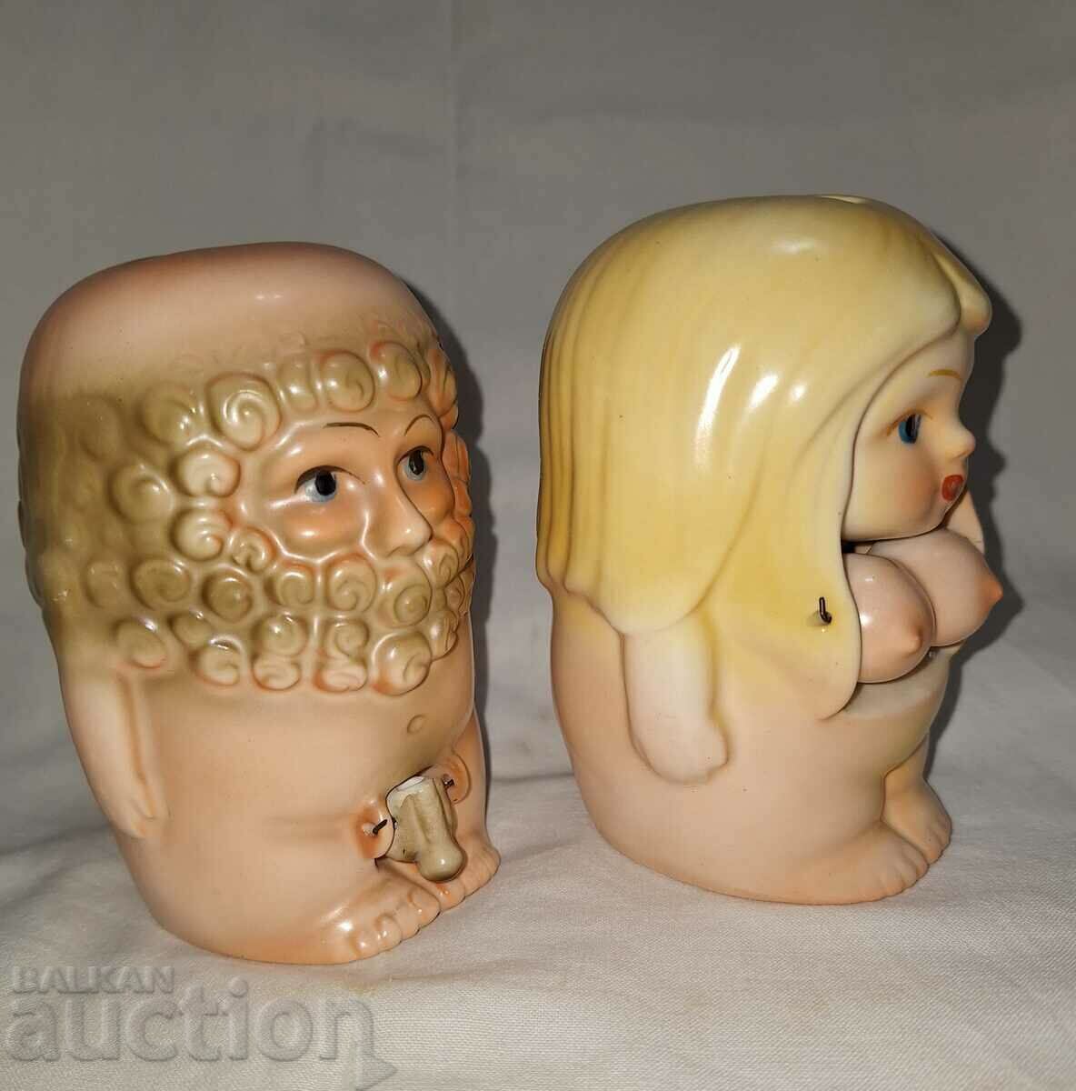 Licitație Pereche de pușculițe vechi din porțelan--brevet T.T