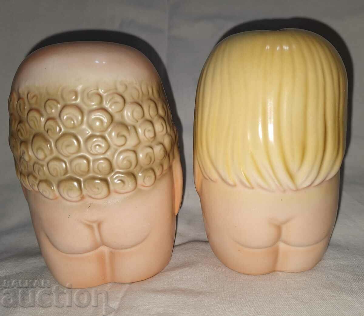 Livrarea Pereche de pușculițe vechi din porțelan--brevet T.T