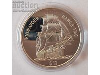 Silver $10 Ship 1998 Fiji