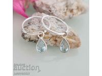 5233 Silver earrings rings with blue topaz