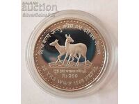 Silver 250 Rupees Endangered Animals 1986 Nepal