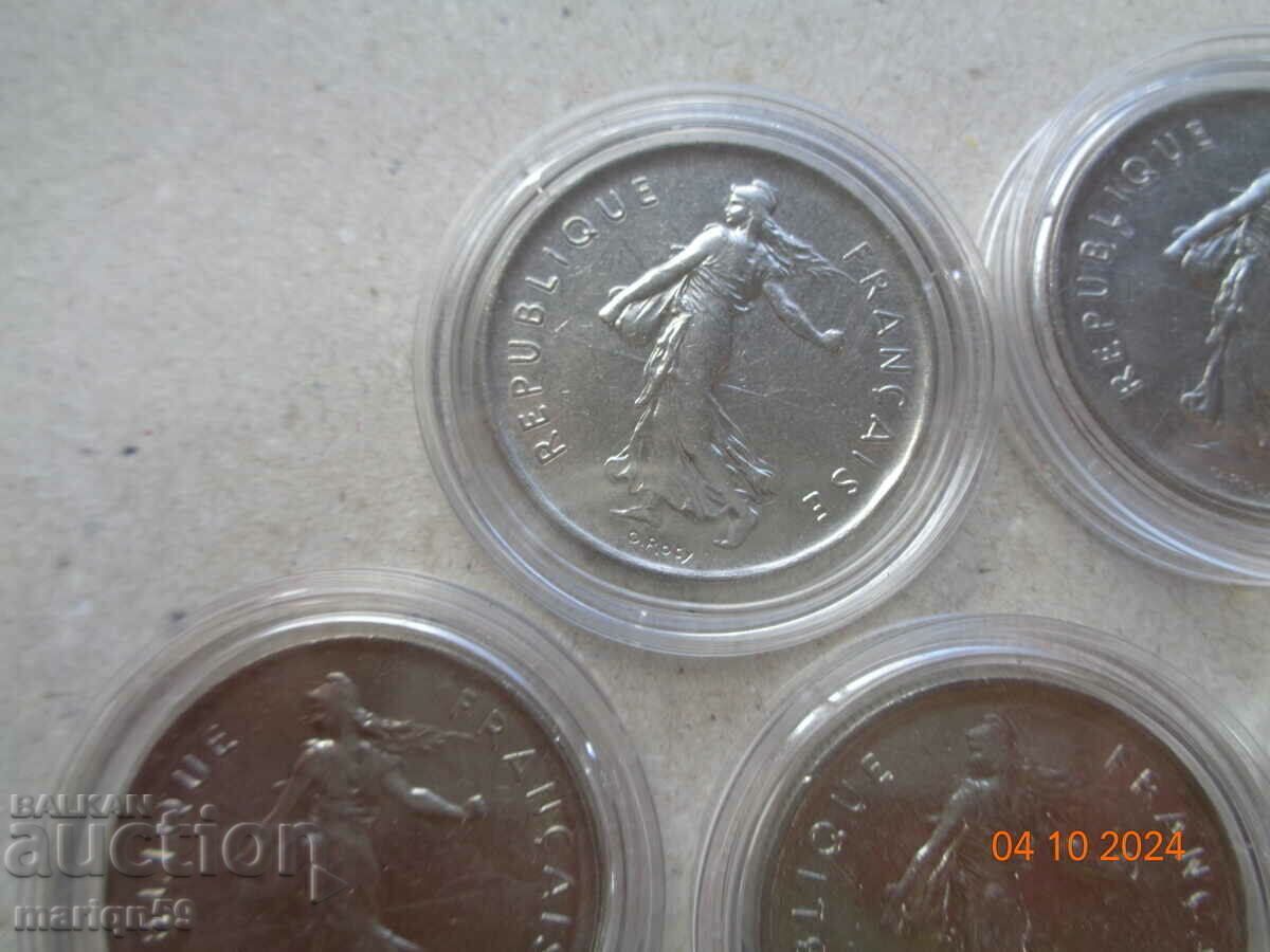 lot of coins 5 francs 1970-1974 - 6 lot of coins 5 francs 1970-1974 - 6