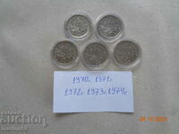 lot de monede 5 franci 1970-1974