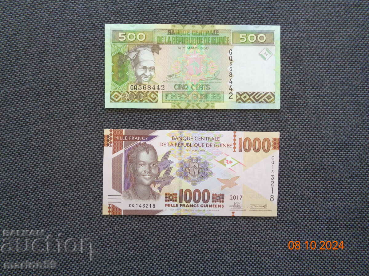 lot 500+1000 Guinea francs -1960