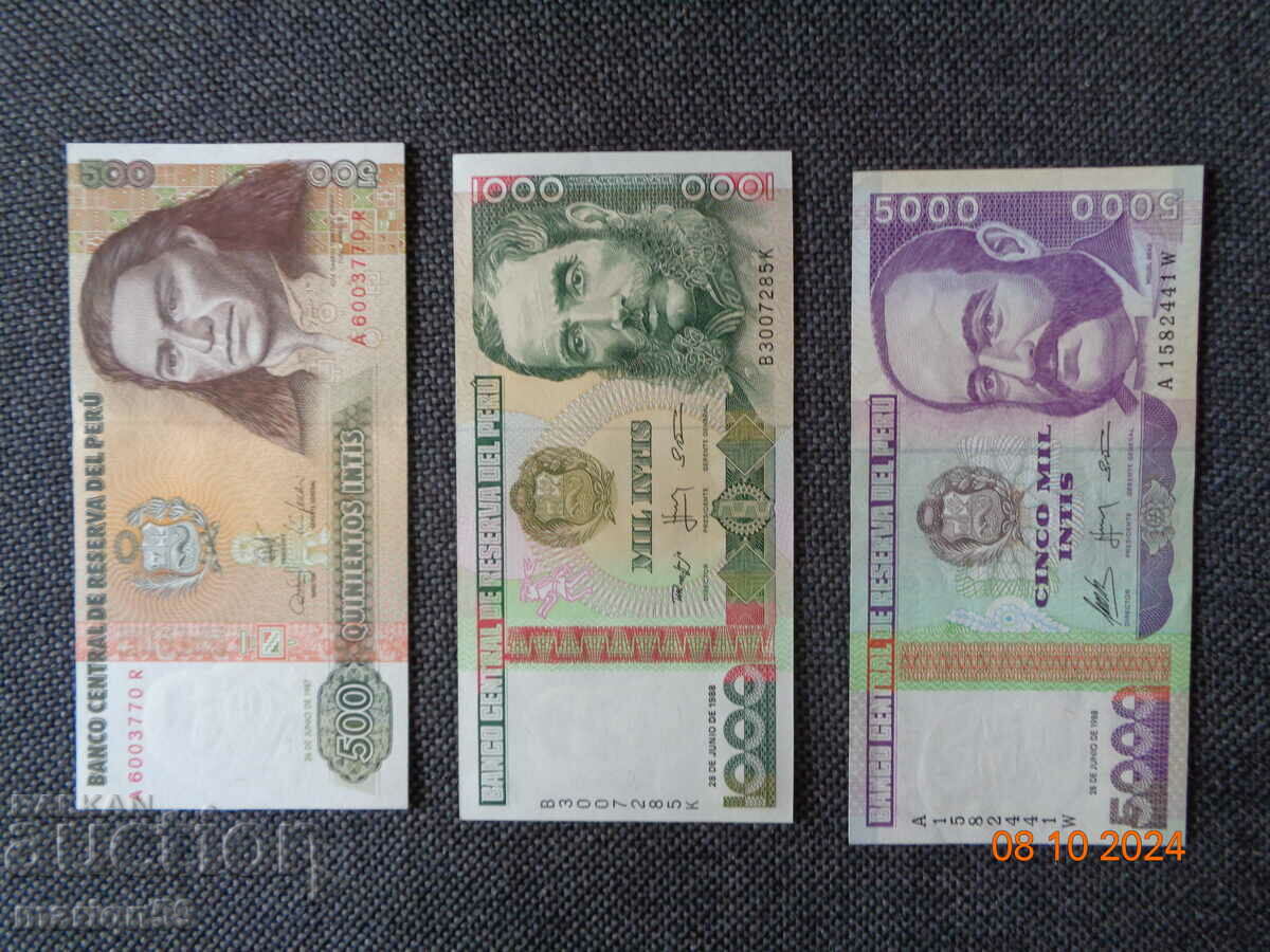 UNC lot banknotes Peru -1988