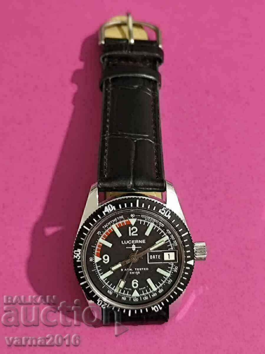 New-Swiss Watch LUCERNE tachymetre 5ATM /