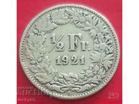 1/2 franc 1921 - Switzerland - Silver