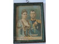 Old lithograph - Nicholas 2 and Alexandra Feodorovna