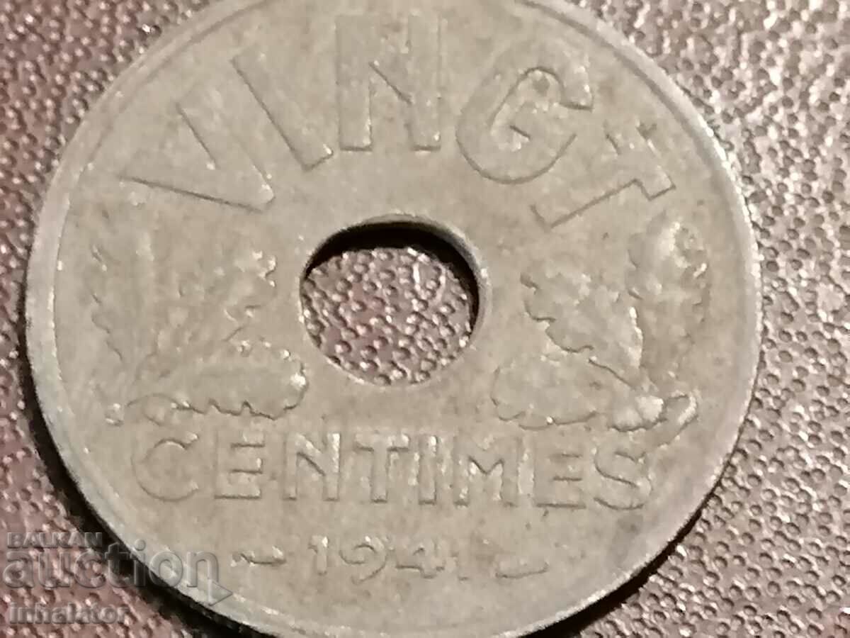 1941 20 centimes France Zinc