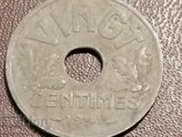 1941 20 de centi Franta Zinc