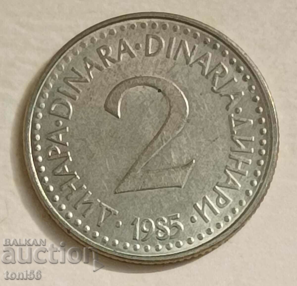 Yugoslavia - 2 Dinars 1985 UNC