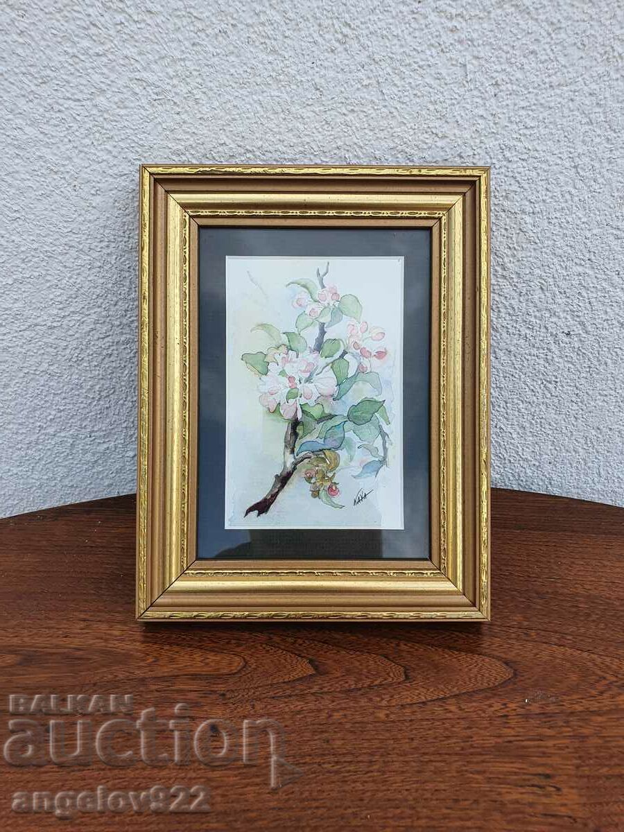 Card in a beautiful wooden frame with glass!