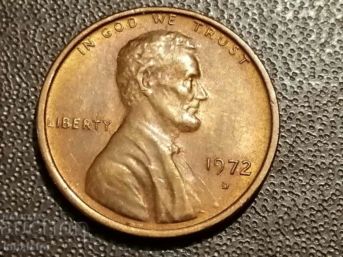 1972 1 cent US letter D