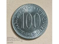 Yugoslavia - 100 Dinars 1987 UNC