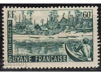 Guyana Franceză-1947-Regular-Barcă lângă sat,MLH