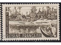 Guyana Franceză-1947-Regular-Barcă lângă sat,MLH