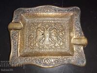 Massive Heavy Bronze Double Headed Eagle Ashtray