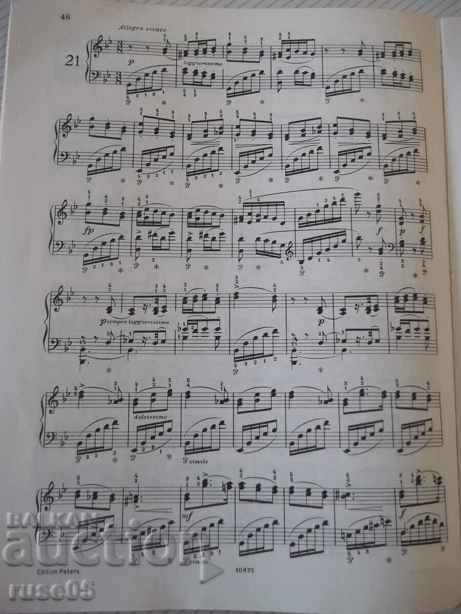 Sheet music for piano "HELLER-25 melodische Etüden-Opus 45"-60 pages. - 6 Sheet music for piano "HELLER-25 melodische Etüden-Opus 45"-60 pages. - 6