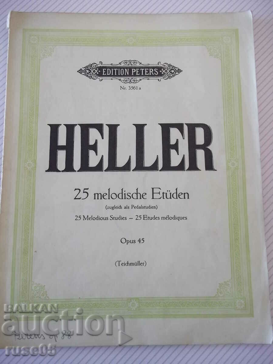 Partituri pentru pian "HELLER-25 melodische Etüden-Opus 45"-60 pagini.