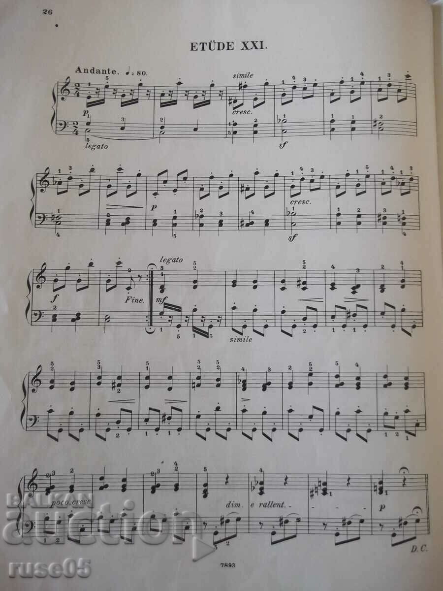 Sheet music for piano "BERTINI - ETÜDEN - Opus 100" - 34 pages. - 5 Sheet music for piano "BERTINI - ETÜDEN - Opus 100" - 34 pages. - 5