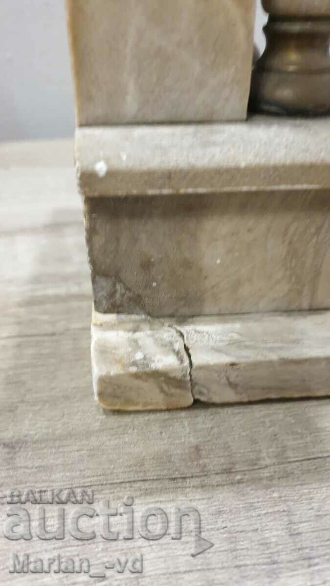 Ceas francez antic de marmură marca LEO - 7