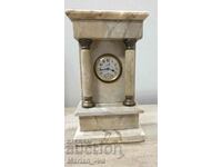 French antique marble mantel clock brand LEO