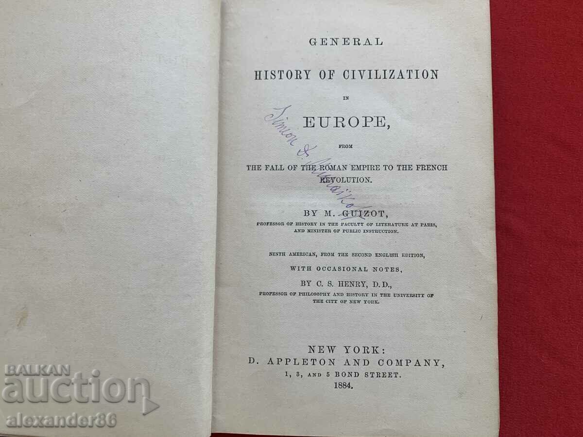 O istorie generală a civilizației în Europa 1884.