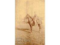 Old photo, Bulgarian soldier on horse PSV