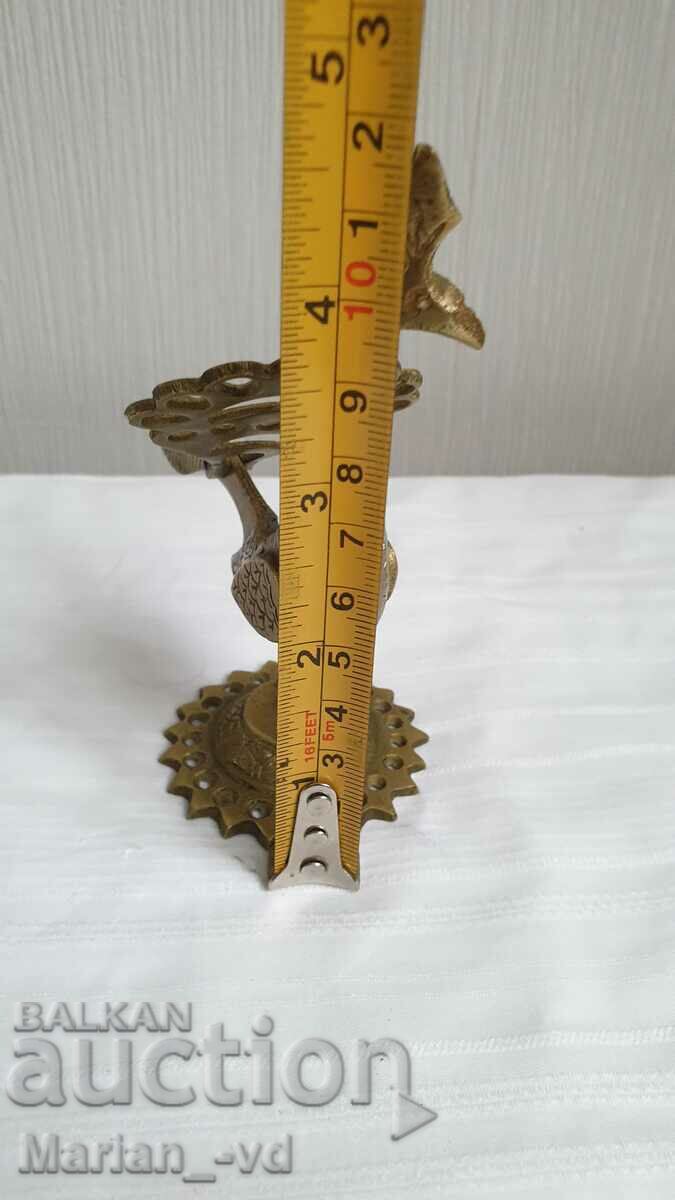 Old peacock figurine, brass eyeliner flask with price 50.00 BGN | € 25.56
