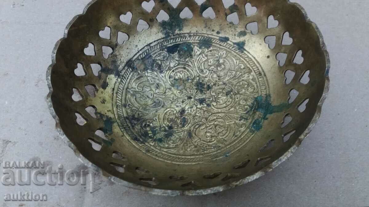 SOLID BRONZE ORIENTAL BOWL, BOWL TRAY - 5 SOLID BRONZE ORIENTAL BOWL, BOWL TRAY - 5