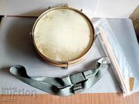 OLD PIONEER DRUM WITH STRAP AND STICKS