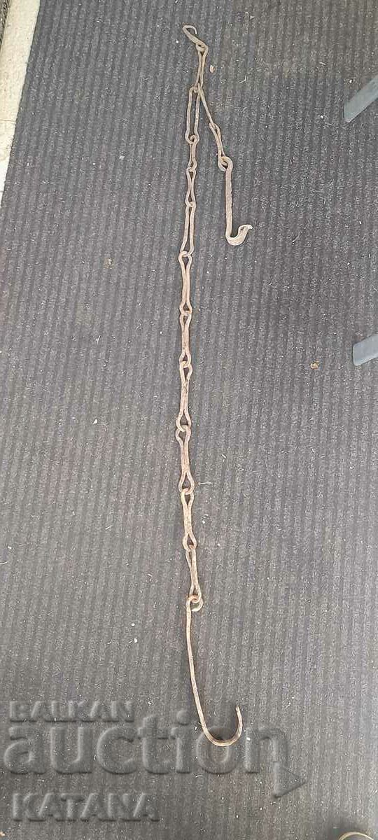 Wrought iron hearth chain