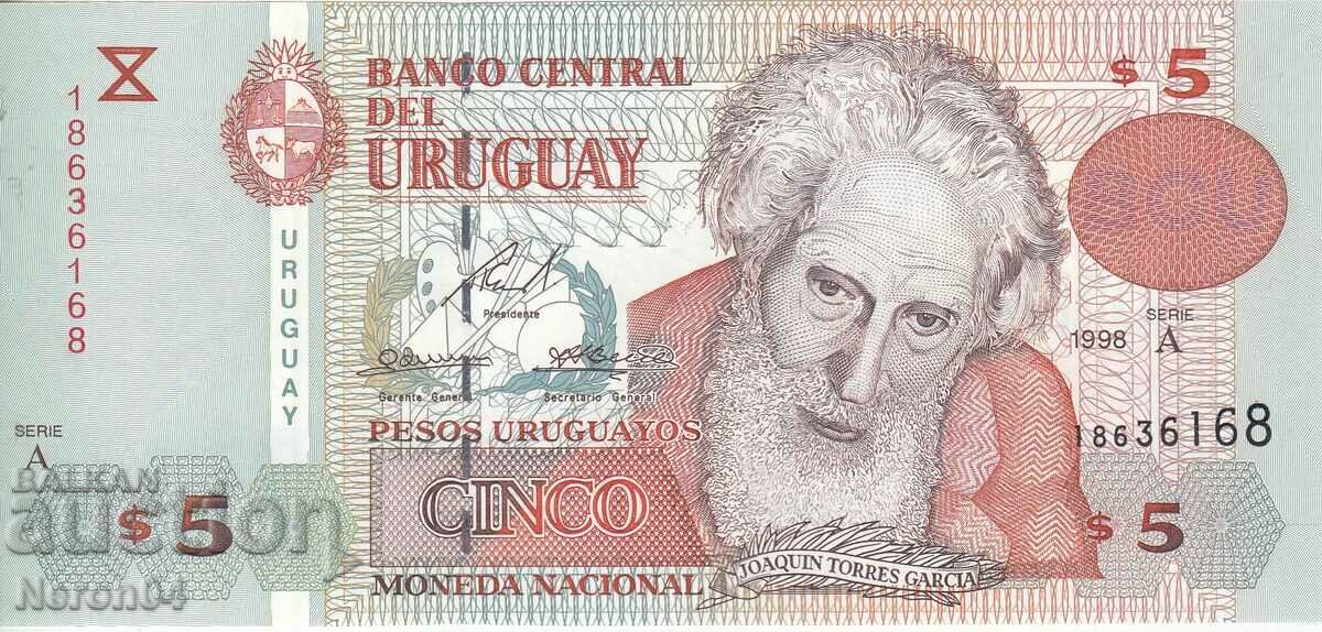 5 pesos 1998, Uruguay