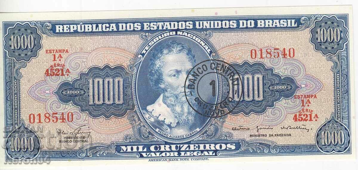 1000 cruzeiros 1966 (overprint 1 cruzeiro), Brazil