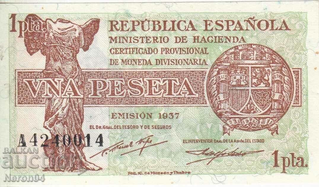 1 peseta 1937, Spania