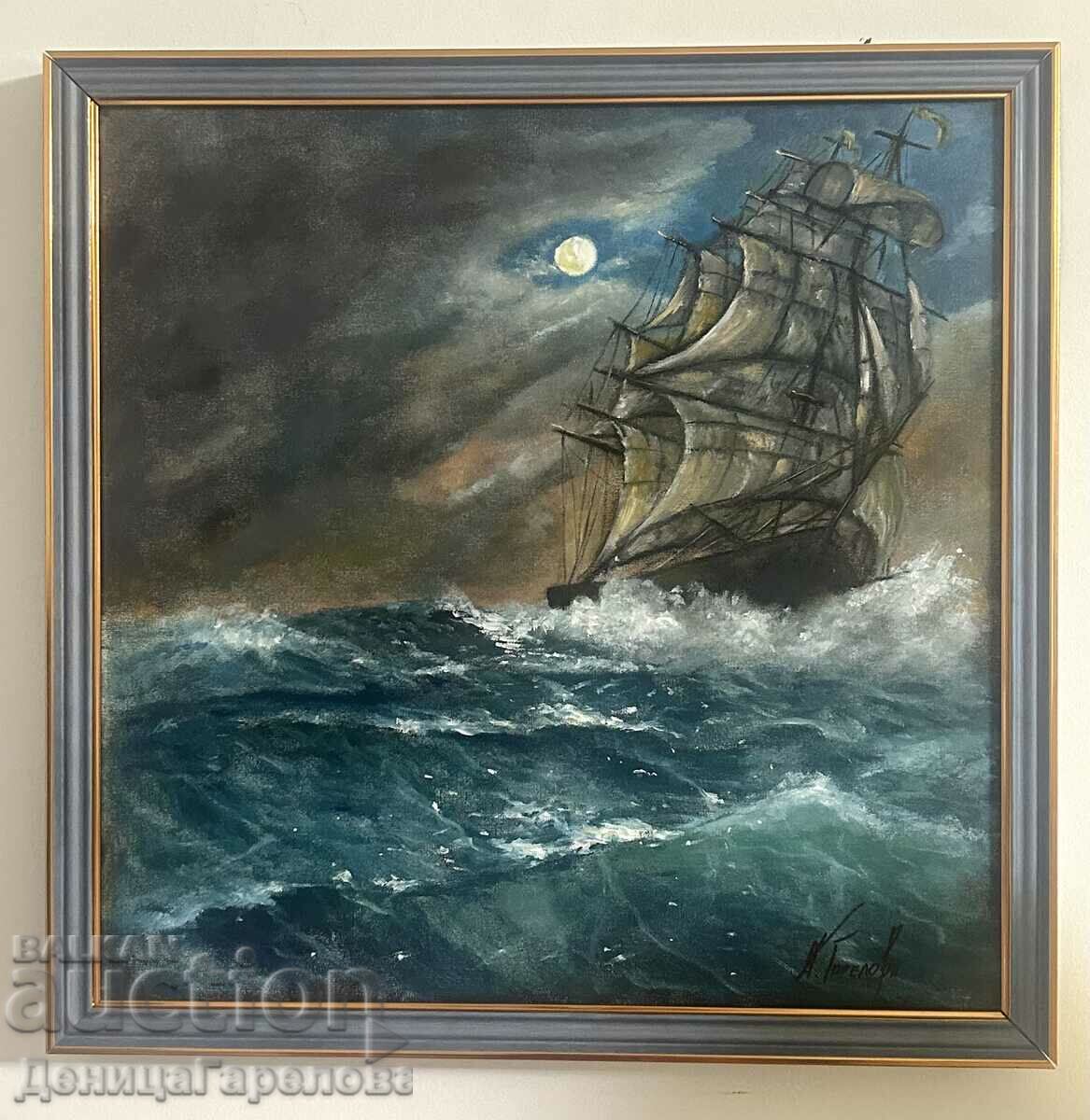 Denitsa Garelova painting "Return" 50/50 frame